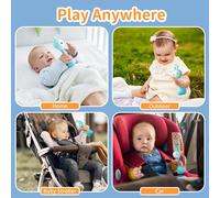 Hochet Musical Lumineux alilo Smarty Bunny pour Bébé dès la Naissance, 5 Modes Musicaux et Fonction de Reconnaissance des Couleurs avec 9 Cartes de Couleur, Bleu