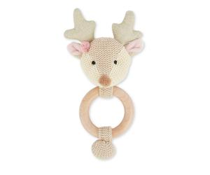 Hochet Peluche Faon Ella, Anneau Dentition Bois Faon TU