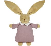 Hochet peluche lapin nid d'ange en coton bio vieux rose