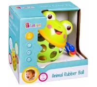 Hochet Pour Bébé "Grenouille" Balle En Caoutchouc Et Plastique Avec Boule A L'intérieur Rempli De Petites Billes De Marque "Bam Bam Multicolore
