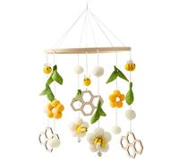 Hochet pour bébé, jouet suspendu en peluche, feuilles de fleurs, abeille, carillon éolien avec cloches, Mobile écologique pour les nourrissons de 0 à 6 mois