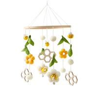 Hochet pour bébé, jouets suspendus pour bébé en peluche, feuilles de fleurs, abeille, carillon éolien avec cloches, décorations d'abeille respectueuses de l'environnement pour nourrissons, mobile dou