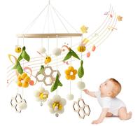 Hochet pour bébé mignon peluche fleur feuilles abeille jouet suspendu carillon à vent avec cloches décoration écologique pour bébé mobile doux pour chambre d'enfant garçons et filles