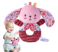 Hochet pour éé - Adorable peluche douce, lapin, éléphant, animal en peluche, développement sensoriel du nouveau-né, hochet portatif | Coffret cadeau mignon rose bleu fille garçon pour shower an