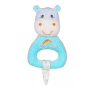 Hochet rainbow hippopotame - 15 cm bleu TU