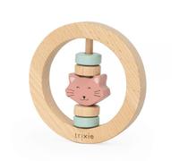 Hochet Rond En Bois Mrs. Cat Rose