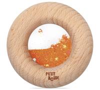 PETIT BOUM Hochet sensoriel Donut Calme Orange - 7 x 7 x 2 cm