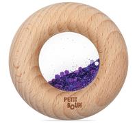 PETIT BOUM Hochet sensoriel Donut Calme Violet - 7 x 7 x 2 cm