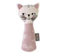 Hochet tricoté en coton bio - SEVIRA KIDS - Chaton - Rose - 0 mois - Naissance - 14,5 cm x 6,6 cm rose TU