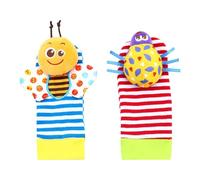Hochets À Main - Ensemble De Jouets En Peluche En Coton Pour Copains De Poignet | Bracelet Léger Pour Bracelets D'apprentissage | Cadeau De Dentition Pour Bébé, Développement Sensori