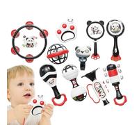 Hochets Bébé,Hochets Panda à Agiter - Instruments de Musique, Anneau de Dentition Sensoriel Éducatif pour l'Apprentissage en Maternelle et