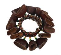 Hochets de cheville africains faits à la main, instrument de percussion en forme de daune naturel avec anneau en bois pour tambour, danse, musique, spectacle, 48-78 mm