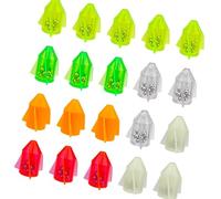 Hochets de matériel de pêche en rivière et lac pour gréement de leurre, 20 accessoires de coque extérieure avec perles métalliques internes, couleurs vives assorties, perles de hochet de pêche en eau