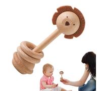 Hochets en bois pour les tout-petits - Jouet sensoriel de dentition avec hochets pour les tout-petits, jouet hochet en bois | Jouets de modélisation d'animaux de dessin animé montessorii