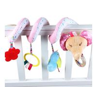 Hochets en forme d'éléphant avec noeud de poussette, mignons animaux en peluche accrochés au lit, pour l'éducation des bébés, jouet en spirale enroulé autour du lit