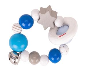 Hochets Flexibles Perle de bois Grelot & Etoile Heimess® Bleu Gris