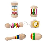 Hochets monttessori, Hochets À Main En Bois Naturel, Jouets monttessori, Jouets À Main D'éducation Précoce, Jouets Sensoriels Pour, Instruments De Musique Tenus Pour Garçons Et Filles, Bébés De