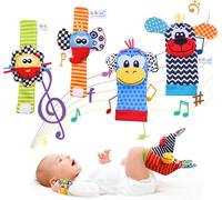 Hochets Pour Bébé Jouet Poignet Et Chaussettes, Jouet Bebe 3 Mois 2pcs Souple Poignet De Bell Strap Hochets Et Chaussettes Pied Finder Set Jouets D'éveil