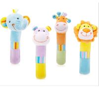 Hochets Pour Bébés Animaux De La Jungle, Peluche Douce De Haute Qualité, Bâtonnets Couinants, Éléphant, Girafe, Hippopotame, Jouets Pour Enfants, Cadeau