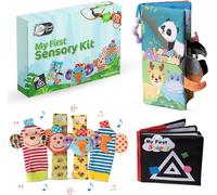 Hochets Pour Pieds Et Poignets (4 Pcs)-Livre Sensoriel Doux Et Livre Souple Avec Formes-Jouets Pour Bébés-Cadeaux Pour Bébés.