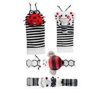 Hochets Pour Poignets - Jouet Doux Et Amusant,Set de Hochet de Pied et Bracelet - pour la Stimulation, le Jeu de Noël, le Sommeil, la Maison et le Voyage