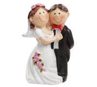 Hochzeit Dekoration Figurine jeunes mariés avec roses de couleur rose sur la robe de mariée Idéal pour décorer tables gâteaux et pièces montées Env. 5 cm