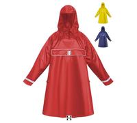 HOCK Premium Poncho E-Bike - Poncho de pluie avec manches pour vélo et E-Bike (FR/ES, Alpha/lettres, L, Taille normale, Taille normale, Rouge)