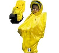 HOCK® Protection pluie 2-en-1 pour siège vélo enfant - Protège l'enfant et le siège contre l'humidité - Cape de pluie avec capuche et bandes réfléchissantes