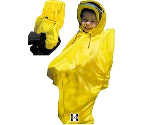 HOCK® Protection pluie 2-en-1 pour siège vélo enfant - Protège l'enfant et le siège contre l'humidité - Cape de pluie avec capuche et bandes réfléchissantes