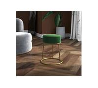 vidaXL Tabouret rond Pouf repose-pied velours vert pour salon, chambre, couloir