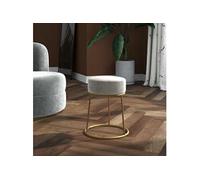 Hocker rond fluweel lichtgrijs340255
