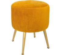 Hocker "Solaro" senffarben aus plissiertem Samt - Atmosphera créateur d'intérieur