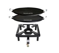 PaellaWorld 404012 Kit de réchaud avec plaque de cuisson en fonte légère