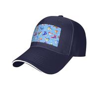 Hockey Elements Creative Motif Imprimé Taille Réglable Sandwich Baseball Cap Respirant Unisexe Casual Hat Usage Quotidien Sport, bleu marine, Taille unique