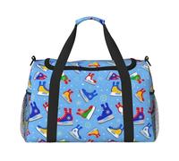 Hockey Elements Creative Pattern Hand Travel Bag - Grand sac de courses réutilisable, idéal pour le camping, le sport, la gym et les activités de plein air, Noir , Taille unique