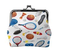 Hockey Elements Creative Pattern - Porte-monnaie compact pour femme avec serrure étanche pour cadeaux de voyage, Noir , Taille unique, Sac à dos décontracté