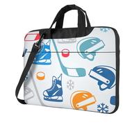 Hockey Elements Creative Pattern Print Élégant et protecteur Sac pour ordinateur portable léger et polyvalent pour le travail et les voyages, Noir , 13 inch