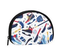 Hockey Elements Creative Pattern Print Porte-monnaie Porte-monnaie Portable avec fermeture Éclair, Sac Cosmétique, Porte-Monnaie, Mini Sac de Maquillage Femme pour Rangement de la Monnaie, des Cartes