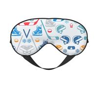 Hockey Elements Creative Pattern Print Soft Eye Mask - Sommeil confortable, bloque la lumière, couverture complète des yeux, idéal pour les voyages, la méditation