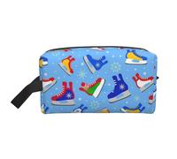 Hockey Elements Creative Pattern Print Storage Bag - Grande trousse de maquillage de voyage, pochette portable pour articles de toilette, accessoires, blanc, Taille unique
