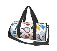 Hockey Elements Creative Pattern - Sac de voyage rond de grande capacité avec plusieurs poches, léger et pliable pour salle de sport, w nd, voyages