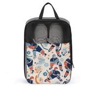 Hockey Elements Sac à chaussures de voyage à motif créatif Pochette à chaussures de voyage résistante à l'eau avec fermeture éclair Sac à poussière pour baskets, gris, taille unique, moderne, gris,