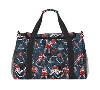 Hockey Elements Sac de gym avec impression créative de grande capacité, sac de transport à main pliable pour activités de plein air dernière intervention