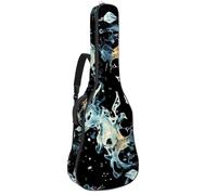 Hockey Fire Water Sac pour guitare acoustique de 106,7 cm avec bandoulière réglable et crochet arrière, convient pour les guitares électriques, basses, guitares classiques, ukulélé, Eau de feu de
