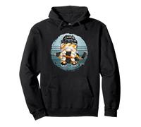 Hockey Girl for Women Winter Sports Vintage Ice Hockey GNOME Sweat à Capuche