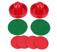 Hockey Pusher Poussoir, Poussoirs de Hockey sur Glace 2 Air Hockey Pushers 2 Rondelles de Hockey de Table Poignées 4 Rondelles de Rechange Accessoires de Remplacement pour Jeux de Tables Rouge[S 60mm]