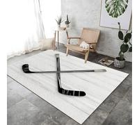 Hockey Stick Clip Art Tame Area Hot pour Salon Mat À Sol Noir Et Blanc Doux,