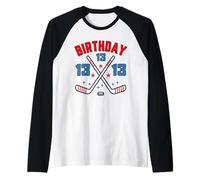 Hockey sur glace pour 13e anniversaire garçon 13 ans Manche Raglan