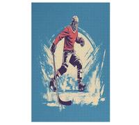 Hockey sur Glace Puzzles 1000 Pièces Adultes, Puzzle en Bois Jeux D'adresse pour Toute La Famille,Jeu De Team Building,Cadeau pour Les Amis Ou Les Amants, (78×53cm)