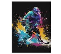 Hockey sur Glace Puzzles Adulte 500 Pieces Cadeau Famille Puzzle Classique 3D EnfantsJouet en Bois Cadeau Unique 55×41cm